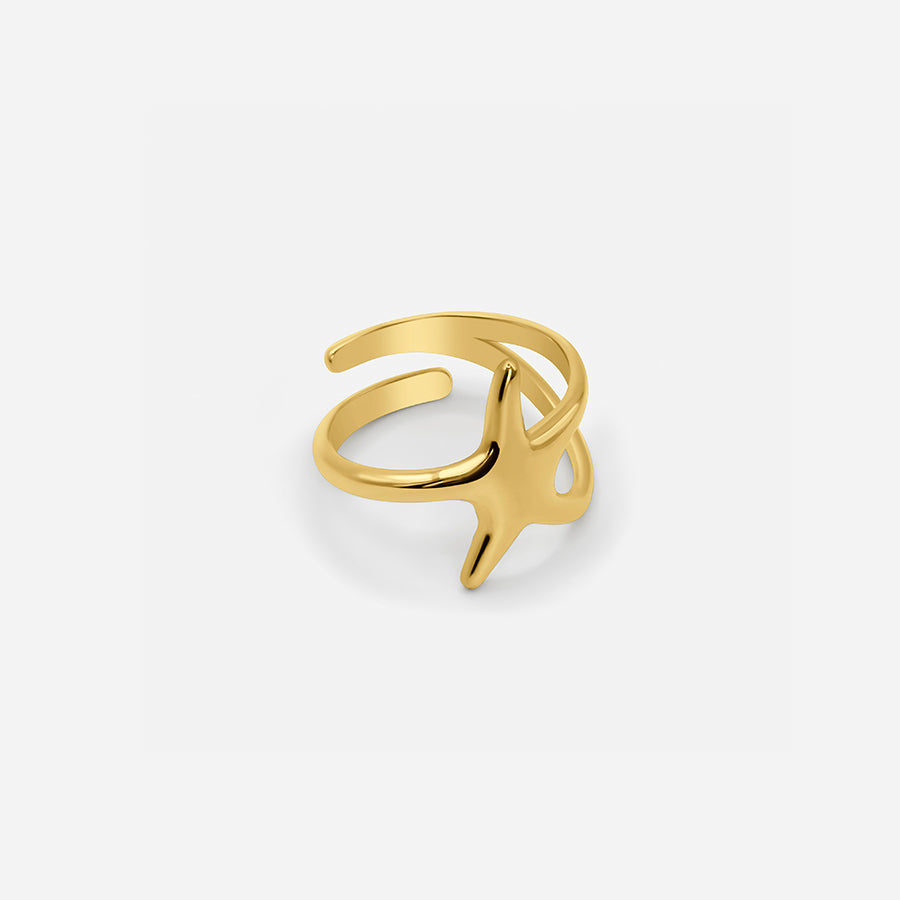 ADJUSTABLE SEA STAR RING - GOLD