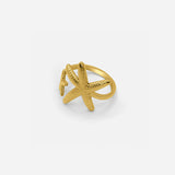 ADJUSTABLE STARFISH OPEN RING - GOLD