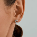 Pave Double Circle Studs