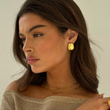 RECTANGULAR STUD EARRINGS GOLD