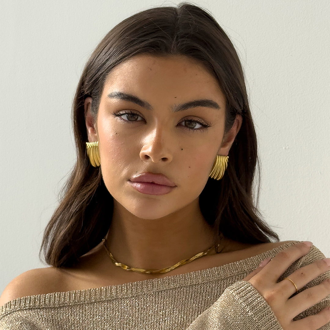 RIPPLE EARRINGS GOLD