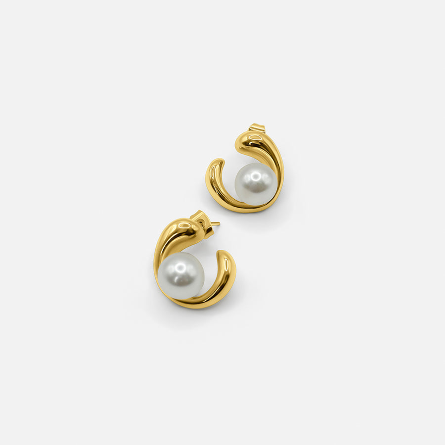 18K GOLD PEARL DETAIL EARRINGS