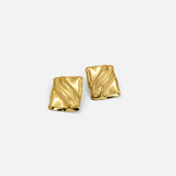 TEXTURED CUBE EARRINGS GOLD