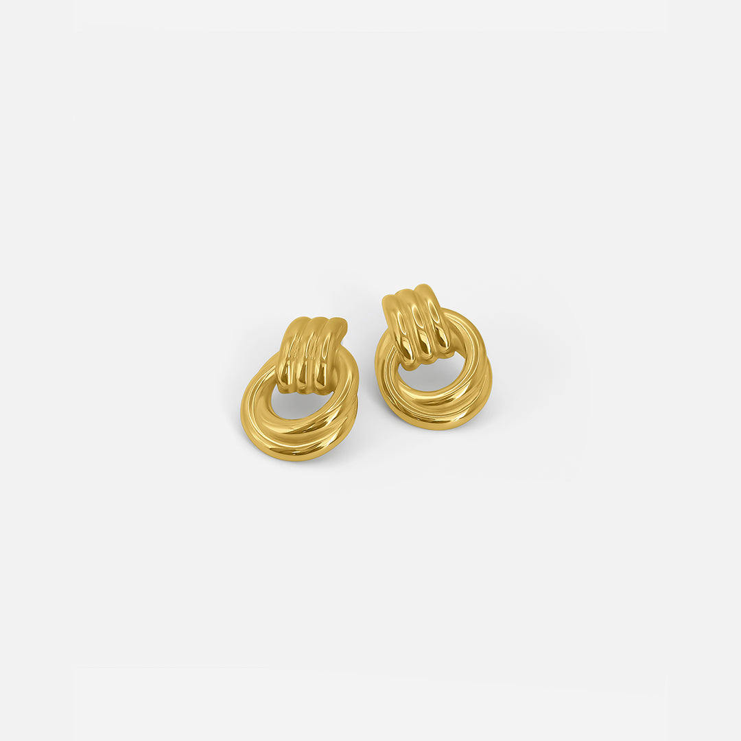 DOUBLE KNOT EARRINGS GOLD
