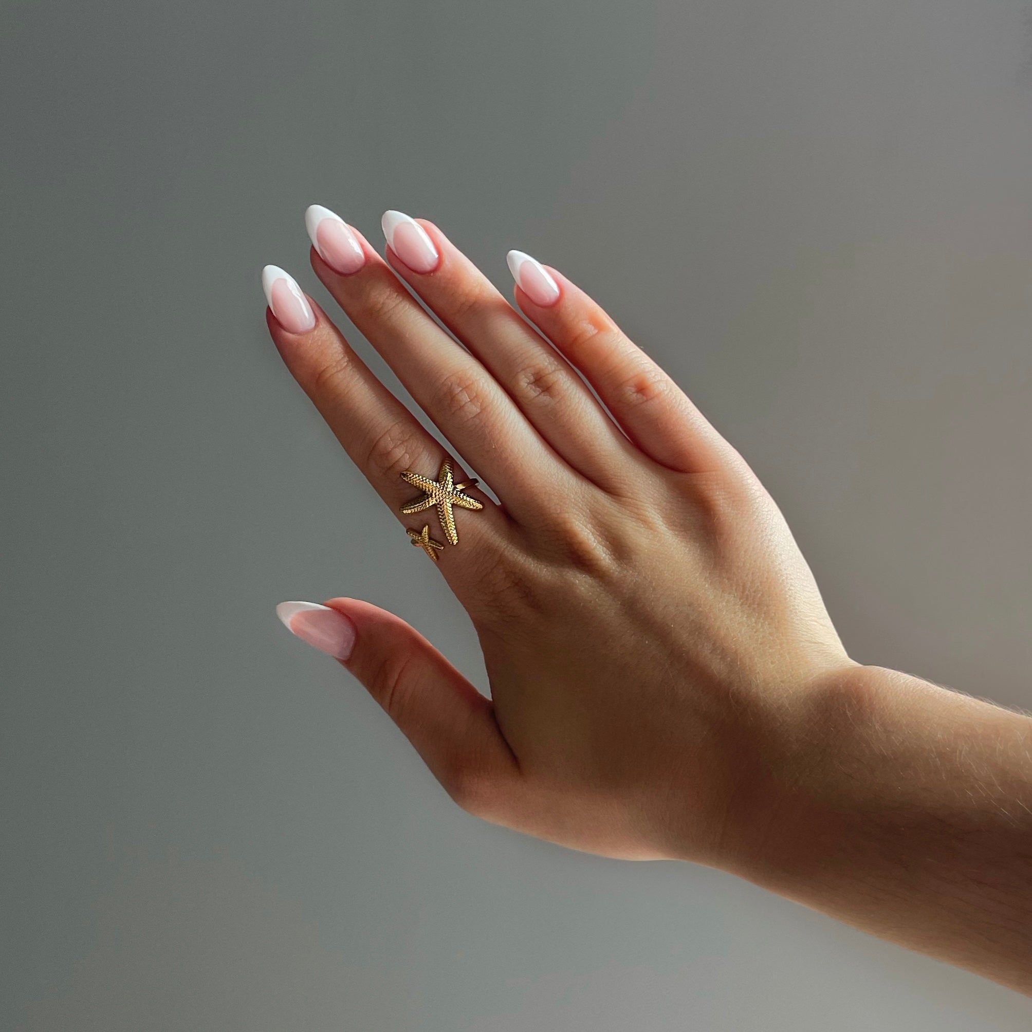 ADJUSTABLE STARFISH OPEN RING - GOLD