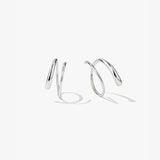 Silver Double Hoops