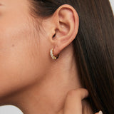 Baguette Sapphire Huggies