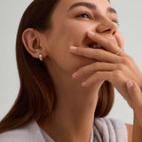 Mixed Minimalist Double Hoops