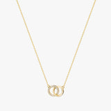 Pave Double Circle Necklace