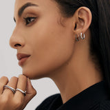 Half Pave Double Hoops