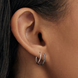 Half Pave Double Hoops