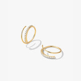 Half Pave Double Hoops