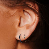 Half Pave Double Hoops