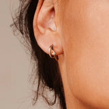 Pave & Prong Crystal Double Hoop Earrings