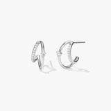 Pave & Prong Crystal Double Hoop Earrings