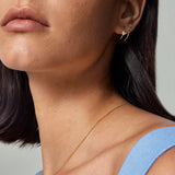 Pave Heart Double Hoops