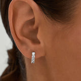 Sapphire Silver Huggies