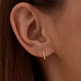 Pave Sapphire Huggies