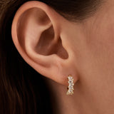 Baguette Sapphire Huggies