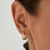 Medium Double Layered Hoops