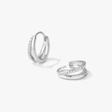 Medium Double Layered Hoops