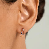 Blue Sapphire & Pave Double Hoops