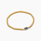 Gold Beaded Birthstone Bracelet
