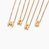 Bubble Initial Charm Necklace