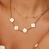 Pearl Clover Custom Name Necklace
