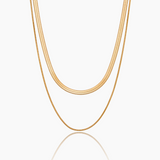 Double Snake Chain Layered Necklace