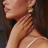 ADJUSTABLE SHELL STACKING RING - GOLD