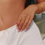 ADJUSTABLE SHELL STACKING RING - GOLD