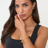 SCULPTURAL OPEN BRACELET - GOLD