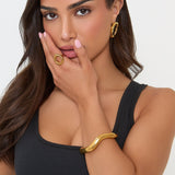 SCULPTURAL OPEN BRACELET - GOLD