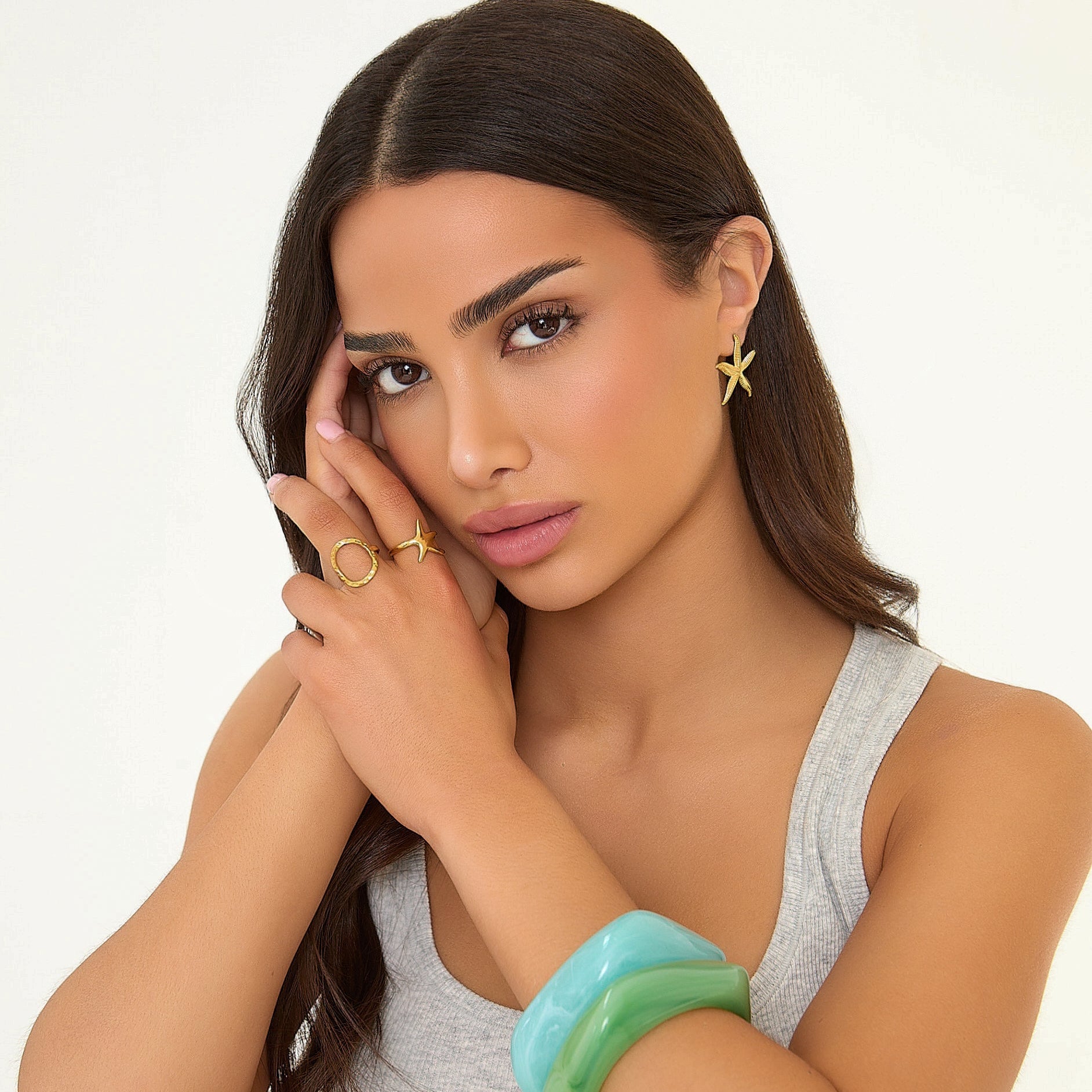 ADJUSTABLE SEA STAR RING - GOLD