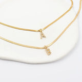 Melly Initial Herringbone Necklace