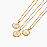 Mother Of Pearl Initial Pendant Necklace
