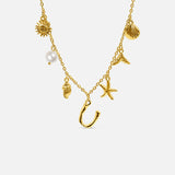 GOLD OCEAN LETTER NECKLACE