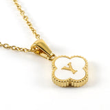 Pearl Clover Initial Necklace