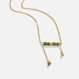 Arizona Green Bead Tassel Necklace