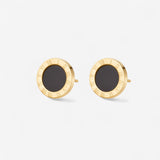 Azalea Black Button Stud Earrings