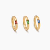 Baguette Birthstone Band Ring