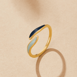 Blue Ocean Waves Wrap Ring