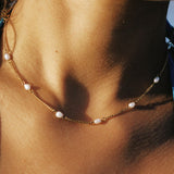 Dainty Gold Pearl Choker
