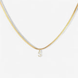 Melly Initial Herringbone Necklace