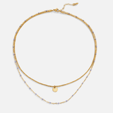 Lia Layered Gold Coin Bead Necklace