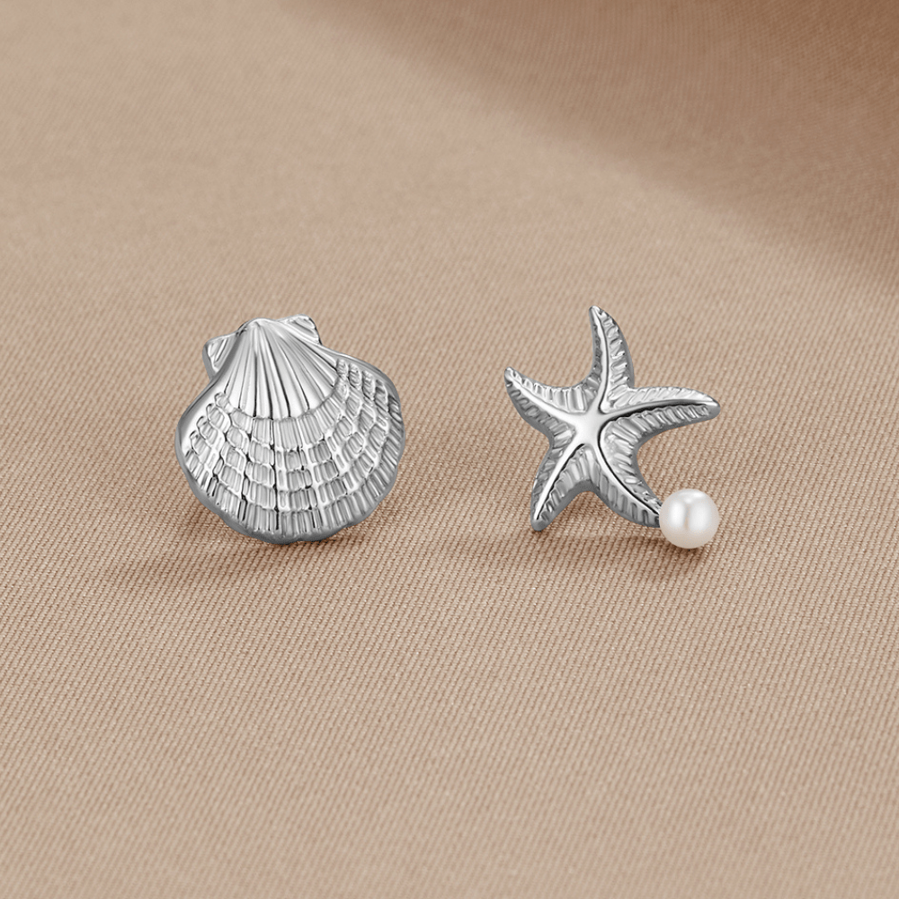 Naia Shell & Starfish Silver Earrings