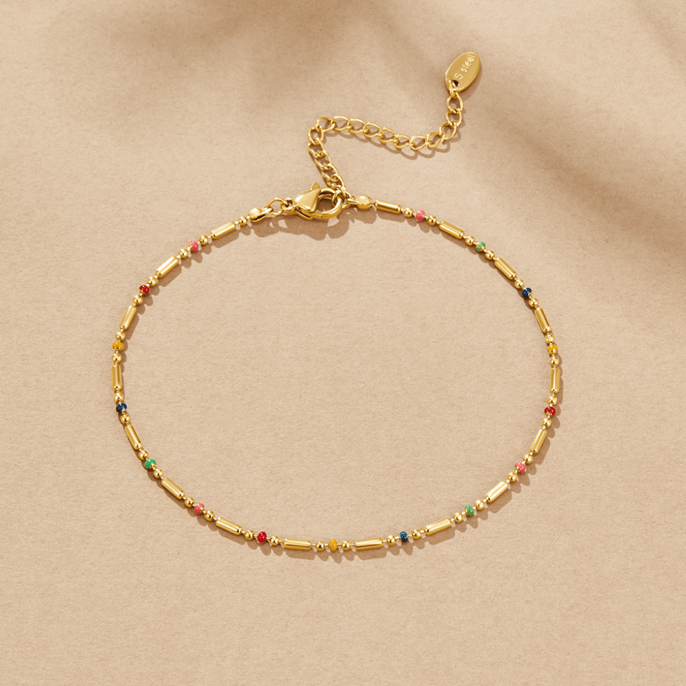 Rainbow Bead Anklet