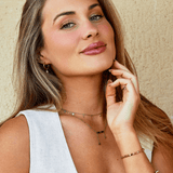 Tara Gold Square Droplet Necklace