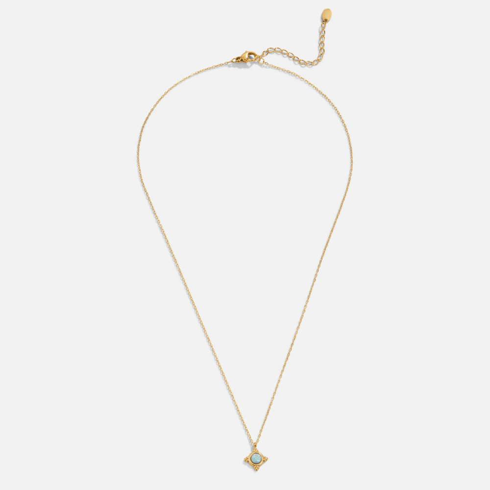 Vintage Blue Opal Pendant Necklace